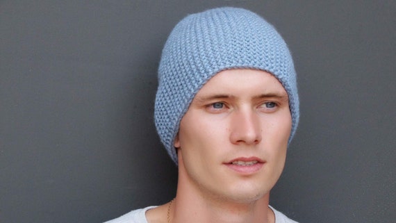 men's knit cap with light
