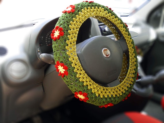 Car Decor Flower Steering Wheel Cover for Women Boho Car Accessories New Car  Gift 