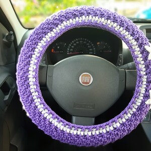 Purple Steering wheel cover Seat belt cover Car wheel cover Car accessories for teens image 7