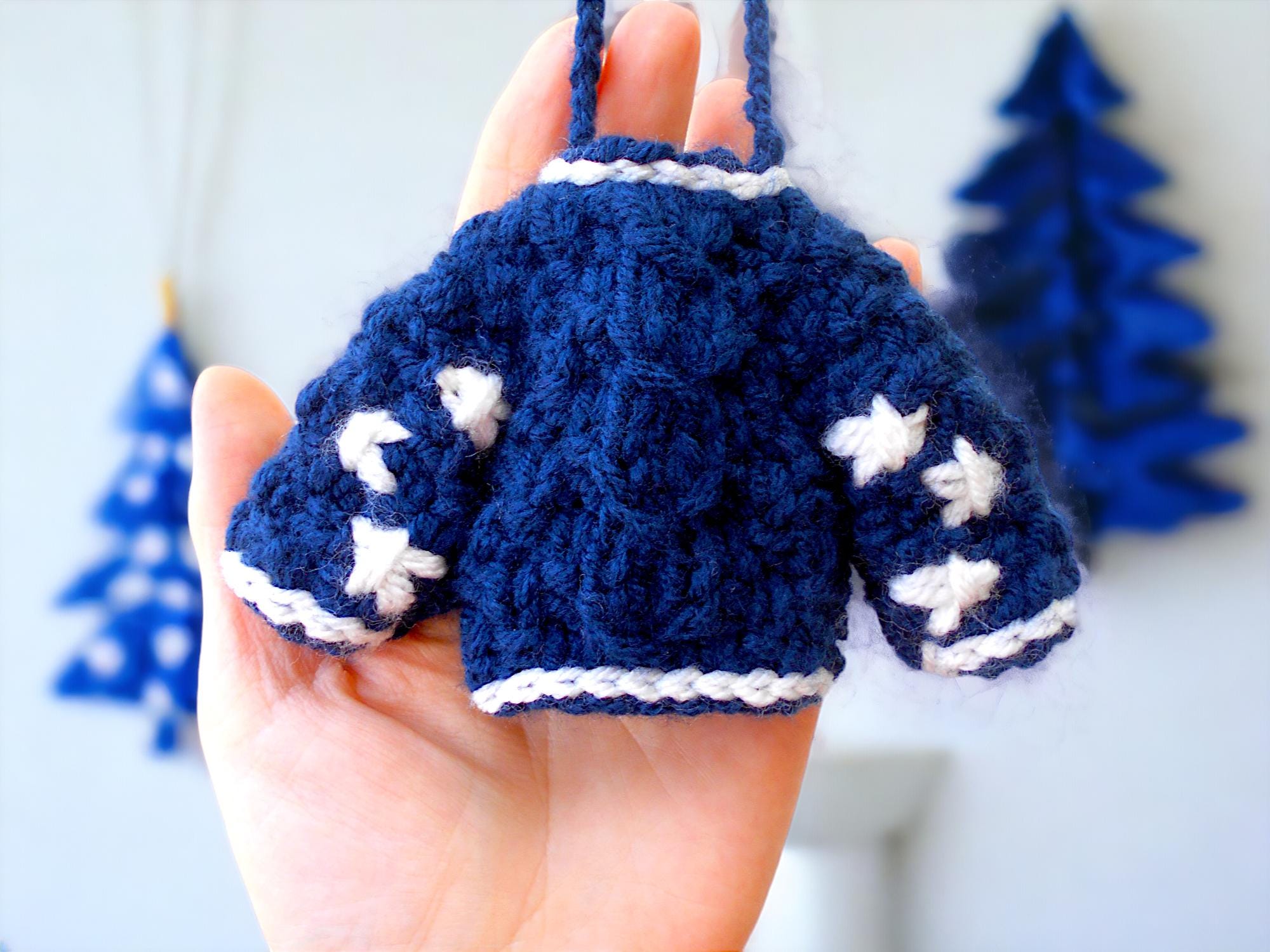 Christmas Charm Folklore Cardigan Hanging Ornament Handmade