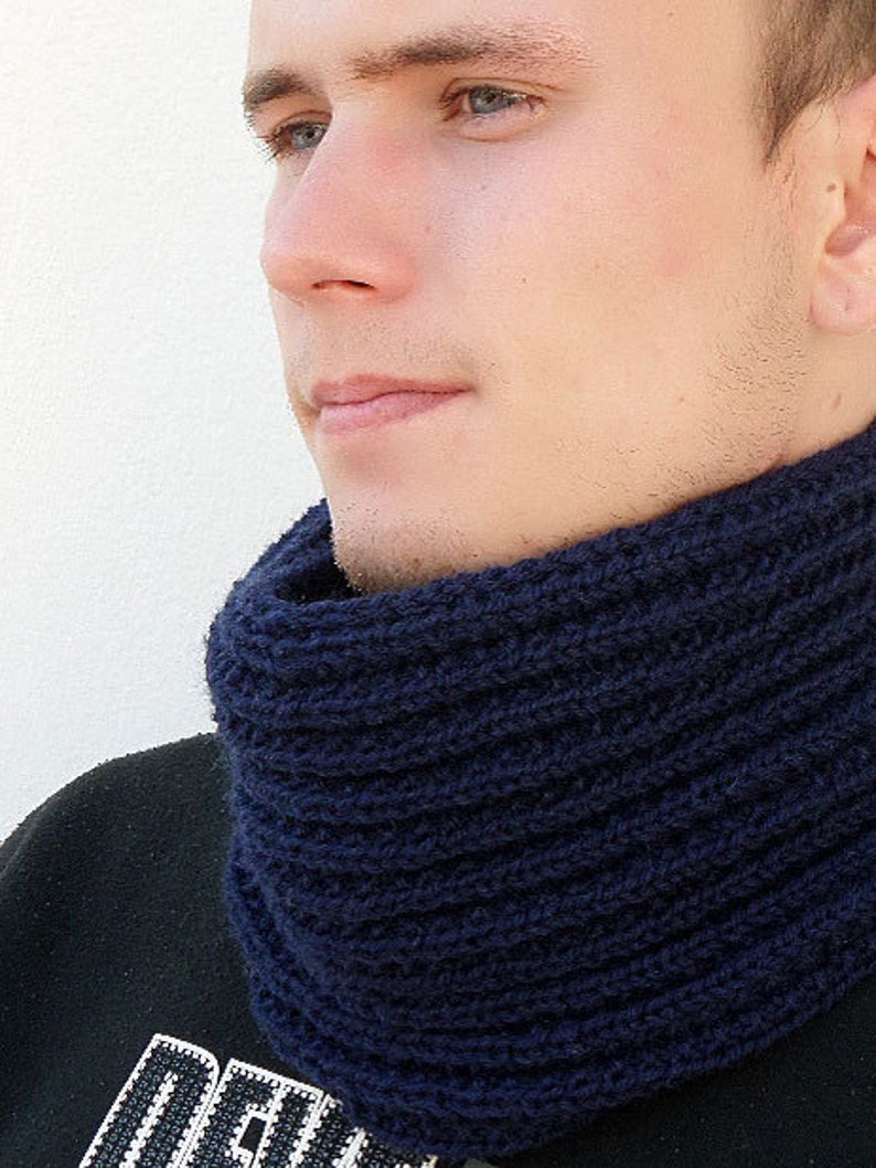 Mens neck warmer Infinity scarf Knit scarf Etsy