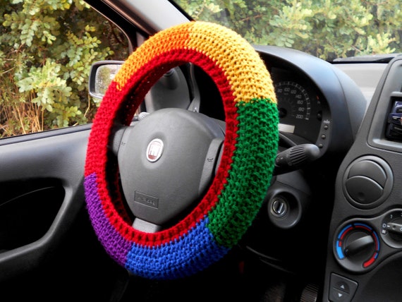 Cute Car Accessories Interior Car Decor Steering Wheel Cover Pansexual Gift  Pride Flags 