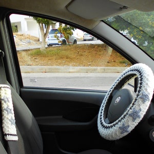 steering wheel cover, car wheel cover, car accessories, for teens, crochet wheel cover, cardigan inspired, seat belt cover, car guy gift, stearing wheel cover, star cardigan, car decor interior, folklore cardigan, Taylor Swift