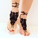 Black crochet lace barefoot sandals Belly dance barefoot Footless sandals 