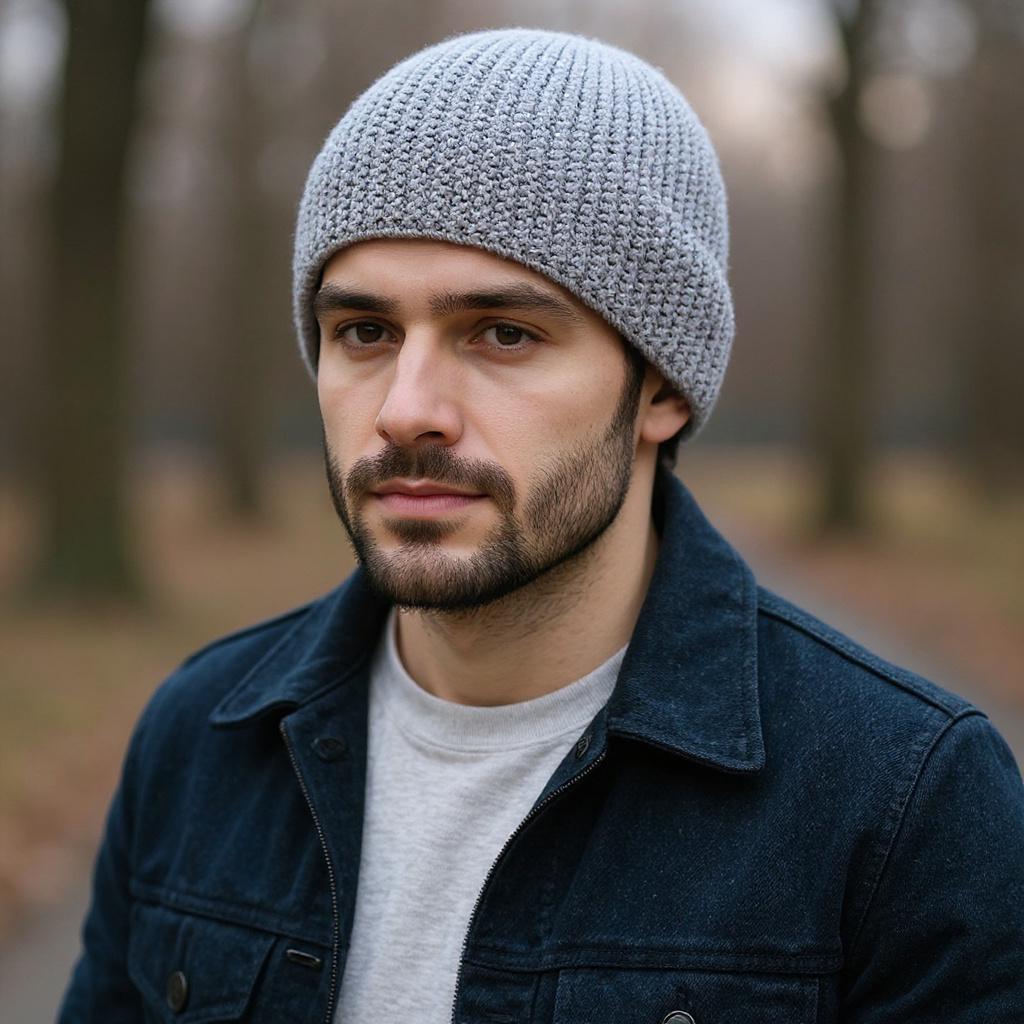 INTI ALPACA Gray Tones Skull Beanie For Men - Handmade From Soft Alpaca Wool, One Size Fits Most, Winter Hat - View #3