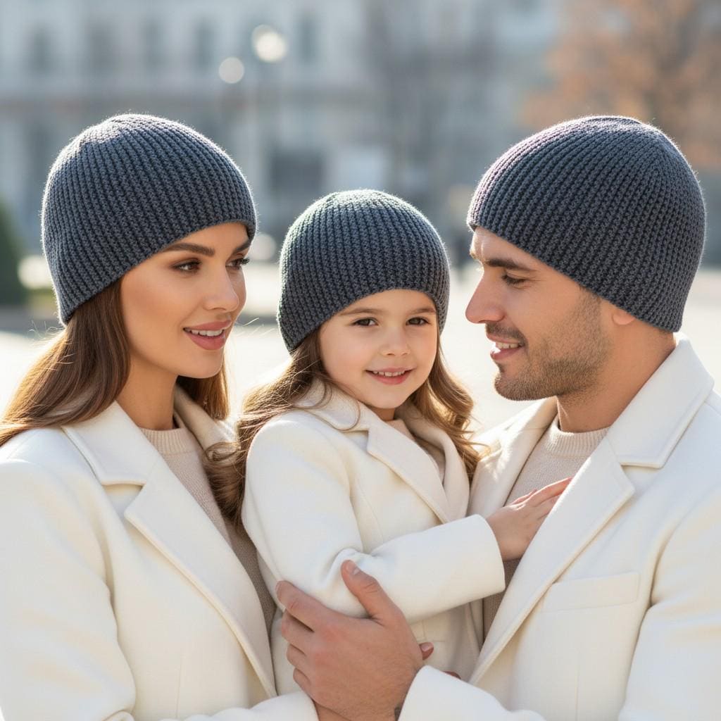 Mens Beanie Alpaca Hat Fisherman Beanie Knit Chemo Hat Sky Blue