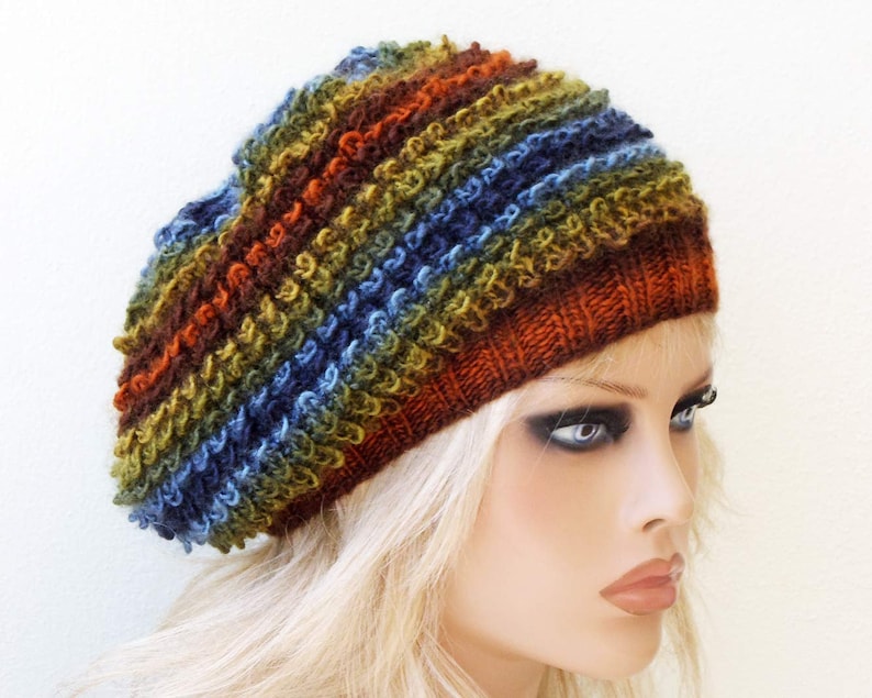 Oversized knit hat Acrylic beanie Soft slouchy hat