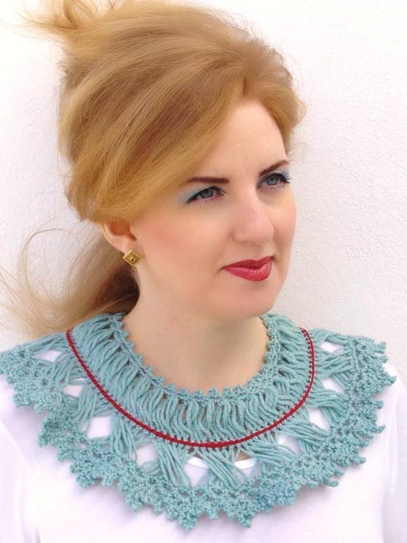 Removable wide crochet collar Cream lace collar Lace neck Etsy
