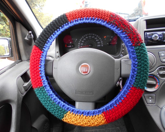Steering Wheel Cover Cardigan Inspired Car Accessories Patchwork