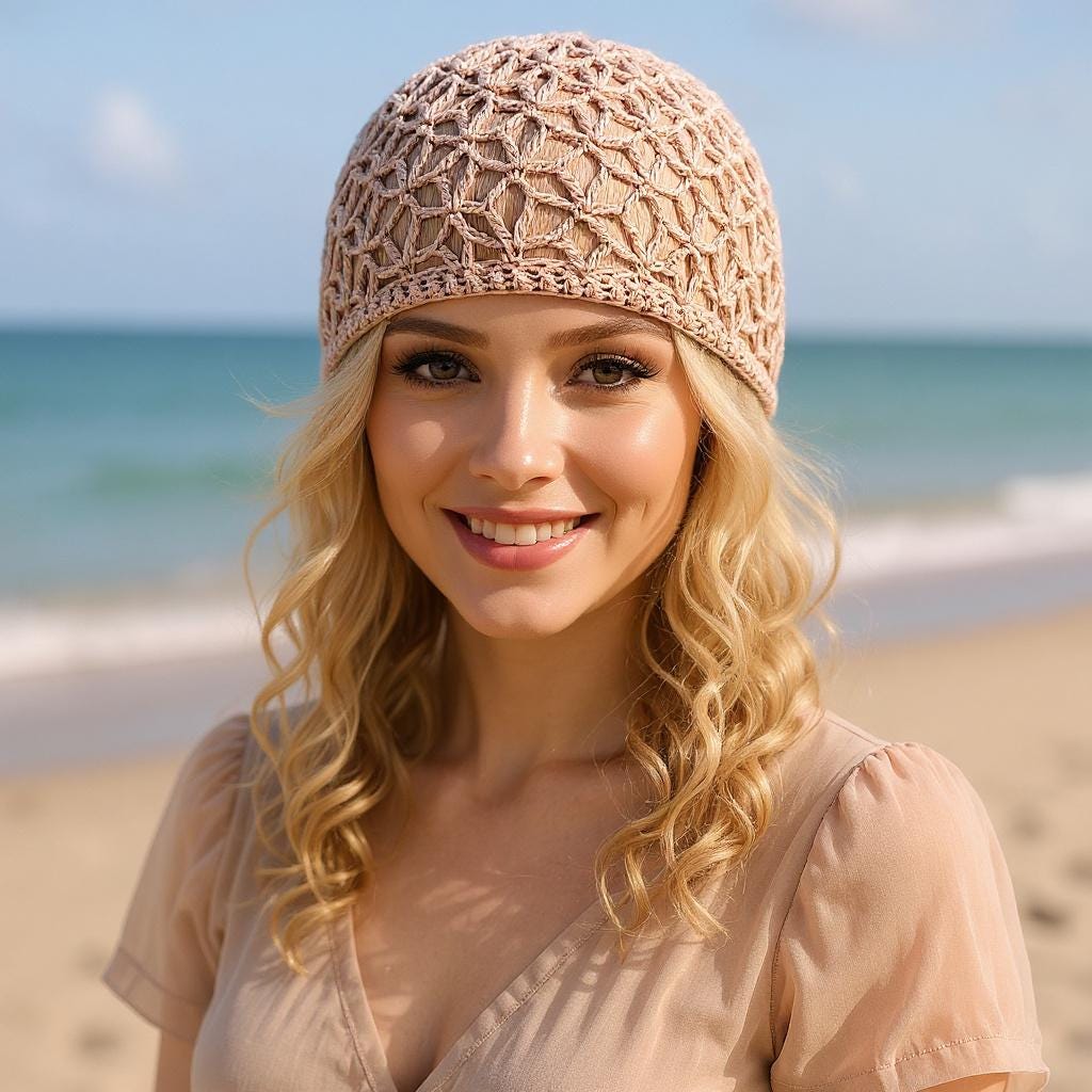 Net Hat Cotton Beanie Womens Summer Hat Mesh Crochet Beanie  display picture 3