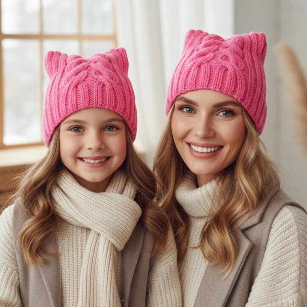 Cat Ear Beanie – Kitty or Fox Inspired Knit Hat, Kawaii  display picture 1