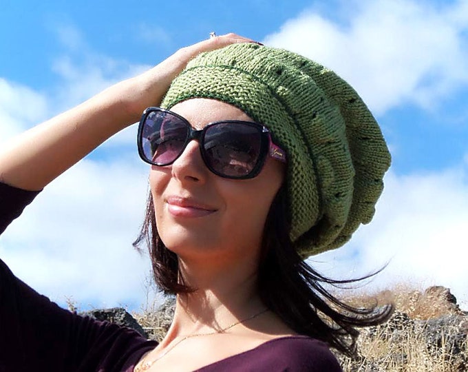 Knit Green Volume Beret Pear Hat Limerick Beret. Knit Hat. Etsy