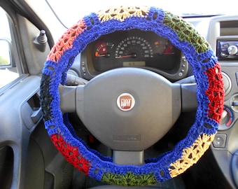 Steering wheel cover Teens car accessory Boho car decor Colorful car wheel cover