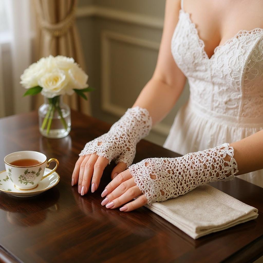 Bridal Gloves Crochet Lace Fingerless Gloves Half Finger Gloves