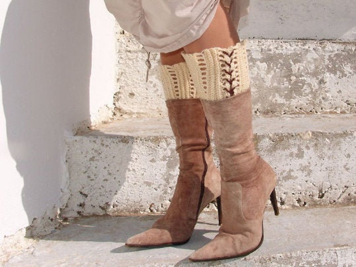 Lace boot socks Boot covers Crochet boot cuffs Etsy
