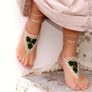 Footless sandals Lace foot jewelry White Blue barefoot sandals Boho barefoot Wedding barefoot Crochet foot jewelry Foot fetish jewelry image 7
