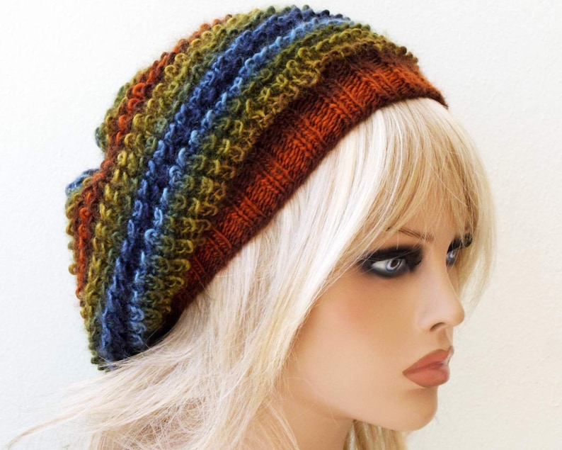 Oversized knit hat Acrylic beanie Soft slouchy hat