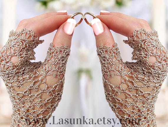 Lace Fingerless Gloves Wedding Boho Gloves Womens Fingerless