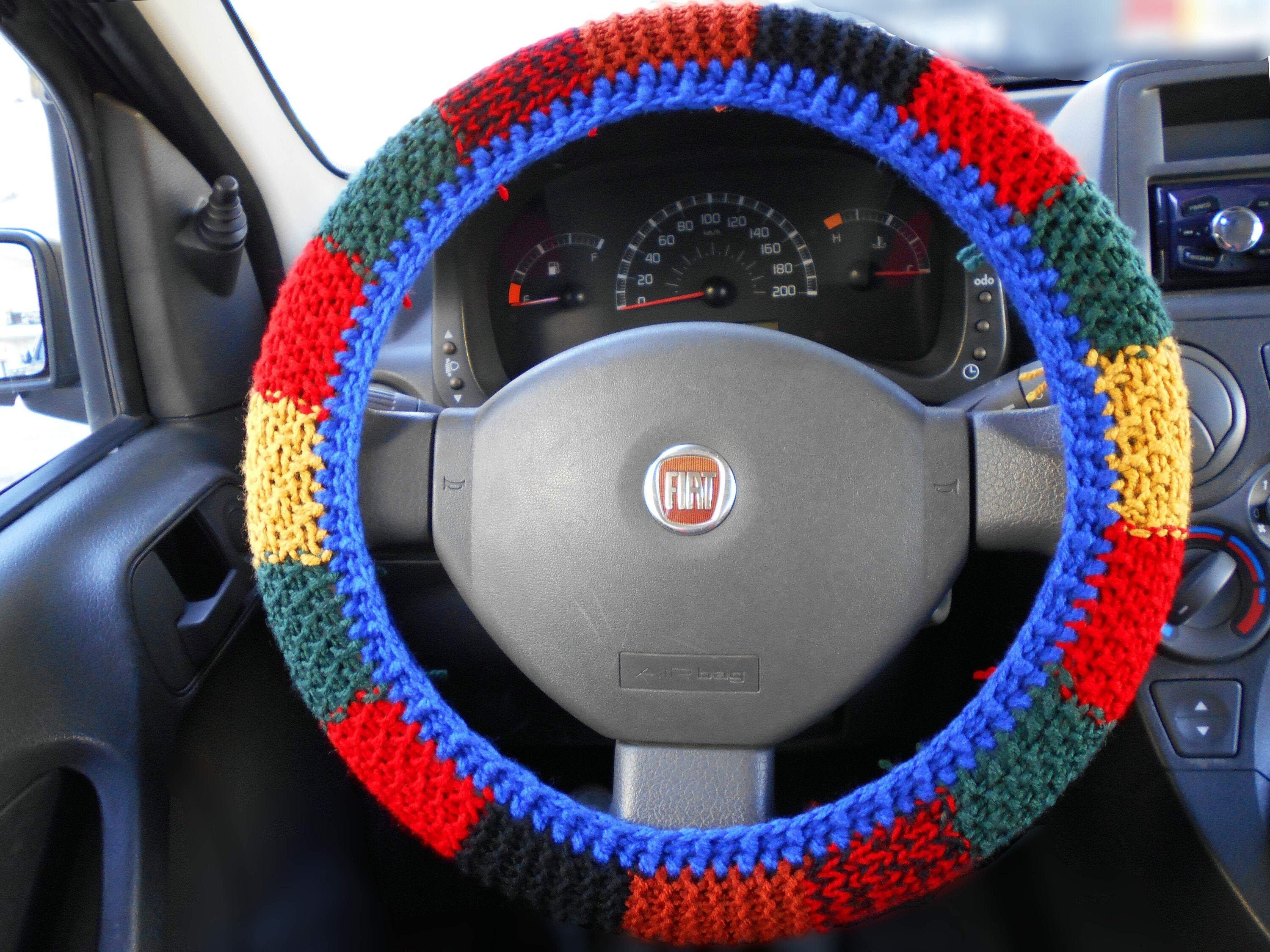 Huk Steering Wheel Cover, Blue/Yellow 