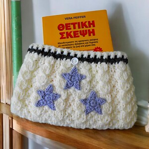 folklore merch, teen girl gifts, taylor swift, crochet book cover, book lover gift, handmade book wrap, cute book pouch, booktok, taylor swiftie merch, taylorswift, knit book sleeve, star book case, gifts for readers