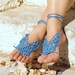 Butterfly foot jewelry Crochet lace barefoot sandals Bridal barefoot 
