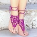 Lilac footless sandals Crochet lace barefoot sandals Lace barefoot Nude barefoot Bottomless sandals Wedding barefoot Beach wedding 