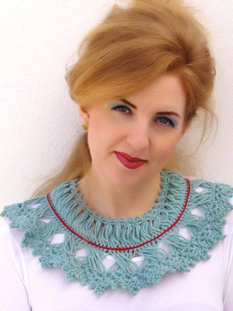 Removable wide crochet collar Cream lace collar Lace neck Etsy