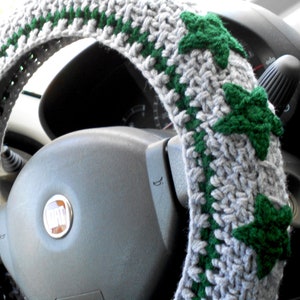 Steering wheel cover Car decor interior Embroidered star Car wheel cover Folklorecardigan inspired