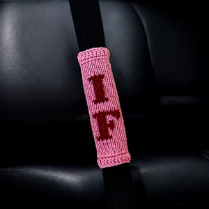 Seat belt cover Monogram gifts Car decor for her him Embroidered custom initial letter