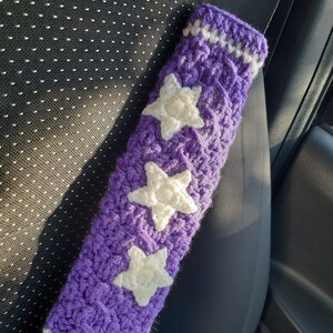 Purple Steering wheel cover Seat belt cover Car wheel cover Car accessories for teens image 6