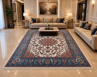 Hand-Knotted Wool Rug – Traditional Persian Look, 8x10 Feet, Custom Size