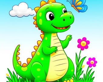 Baby Dinosaur Colouring Book for Kids-A4 Printable PDF | 10 Cute Dino Pages Ages 2-5