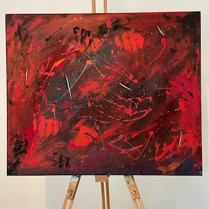 Abstracte moderne kunst acryl op canvas schilderij. Origineel, niet ingelijst.
