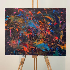Abstracte moderne kunst acryl op canvas schilderij. Origineel, niet ingelijst.