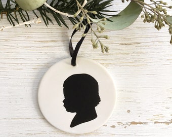 Custom silhouette ceramic ornament