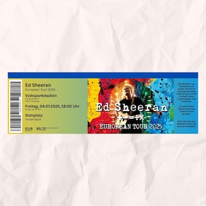 Concert Ticket ~ Concert Ticket ~ Ed Sheeran ~ Customizable ~ Gift