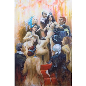 Frieda&#39;s Plea. Cat Behemoth. Satan Ball. Master and Margarita, Mikhail Bulgakov. Giclee Print, Illustration.