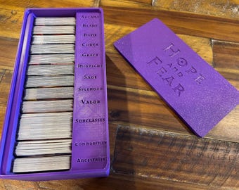 Daggerheart Compatible Card Organizer Box | Custom Lid Option | Hope & Fear Card Box | TTRPG Accessory