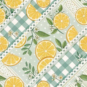 Orange Slice Floral Seamless Pattern, Citrus Repeat, Summer Digital Paper, Kitchen Print, Fresh Fruit Background, PNG, 300 DPI