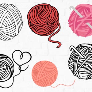 Yarn svg. Yarn ball svg, Yarn Ball SVG bundle,  Yarn Heart svg designs, Crochet svg Bundle, Yarn Png, Yarn Ball, Yarn Cut Files, Crochet svg