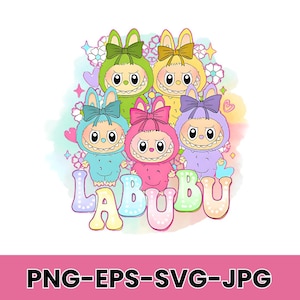 Trending Pink Cartoon Character Png, Kawaii Monsters Sublimation png,Funny Cartoon Png,Coquette Bow Doll For Kids Girls Png,Digital Download