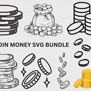 Money Svg, Coins Svg, Coins Clipart, Coins Files for Cricut, Coins Cut Files For Silhouette, Money Coin, Stack Coins