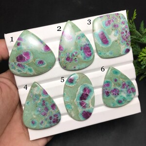 Natural Ruby Fuchsite Cabochon: Gemstone for Jewelry Making