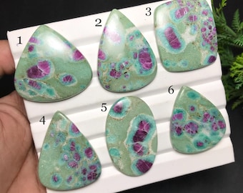 Natural Ruby Fuchsite Cabochon: Gemstone for Jewelry Making