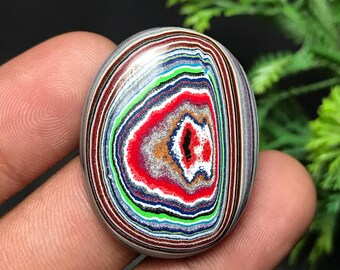 Genuine Fordite Cabochon: Detroit Agate | Oval Gemstone For Jewelry Making (33x25x7mm, 23.30cts) F-014