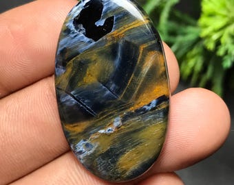 Natural Pietersite Cabochon: Oval Gemstone for Jewelry Making (38x23x4mm, 30.50cts) P-006
