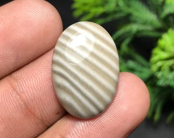 Natural Flint Stone Cabochon: Oval Gemstone for Jewelry Making (23x16x4mm, 14.60cts) F-015