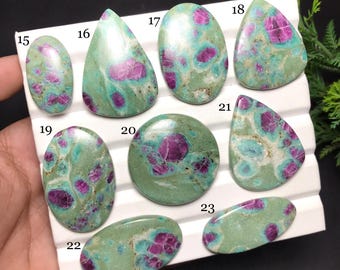 Natural Ruby Fuchsite Cabochon: Gemstone for Jewelry Making