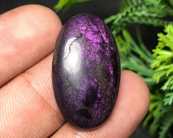 Natural Purpurite Cabochon: Oval Gemstone for Jewelry Making (29x17x6mm, 31.60Cts) P-023