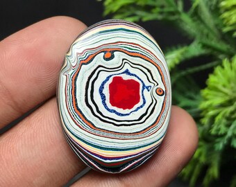 Genuine Fordite Cabochon: Detroit Agate | Oval Gemstone For Jewelry Making (33x25x6mm, 21.10cts) F-011